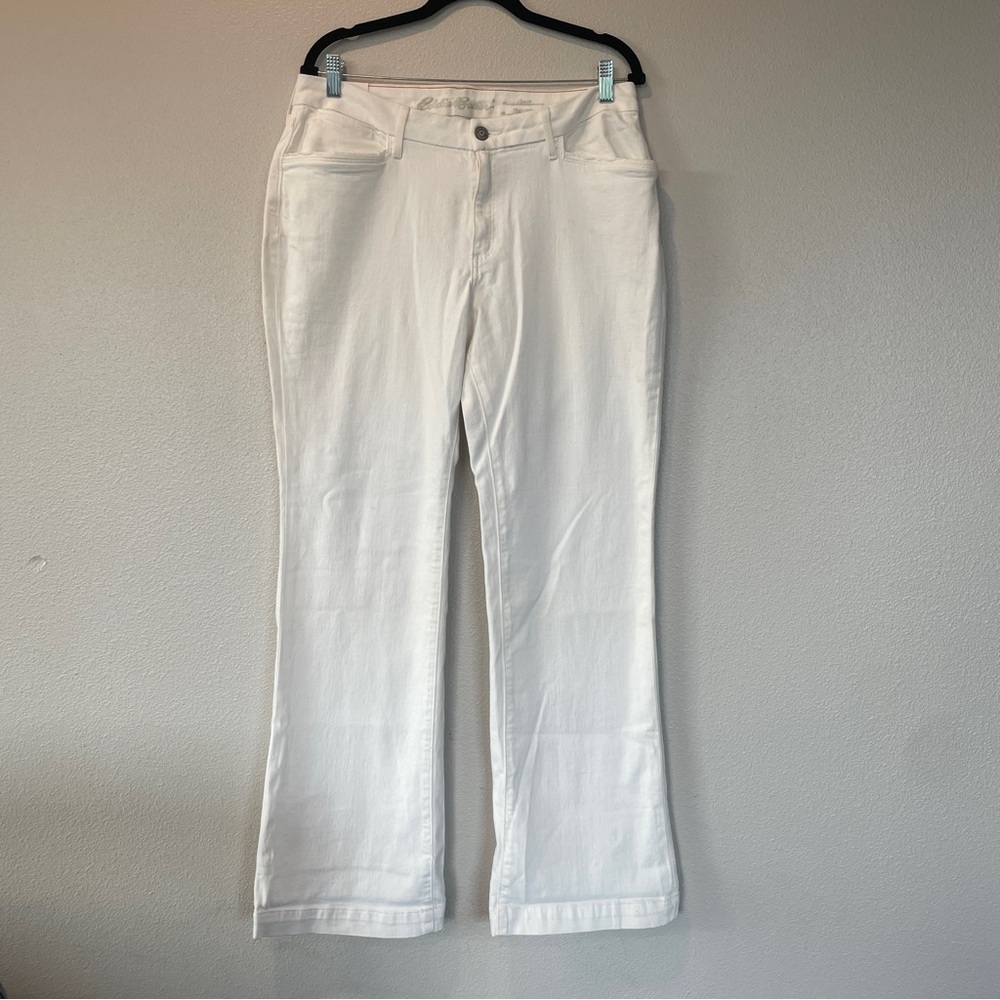 Eddie Bauer White Curvy Trouser Stretch Casual Classic Fit Women’s Size 12‎
